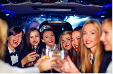 A night out on the town with friends provided by Green Bay Party Bus Rentals
